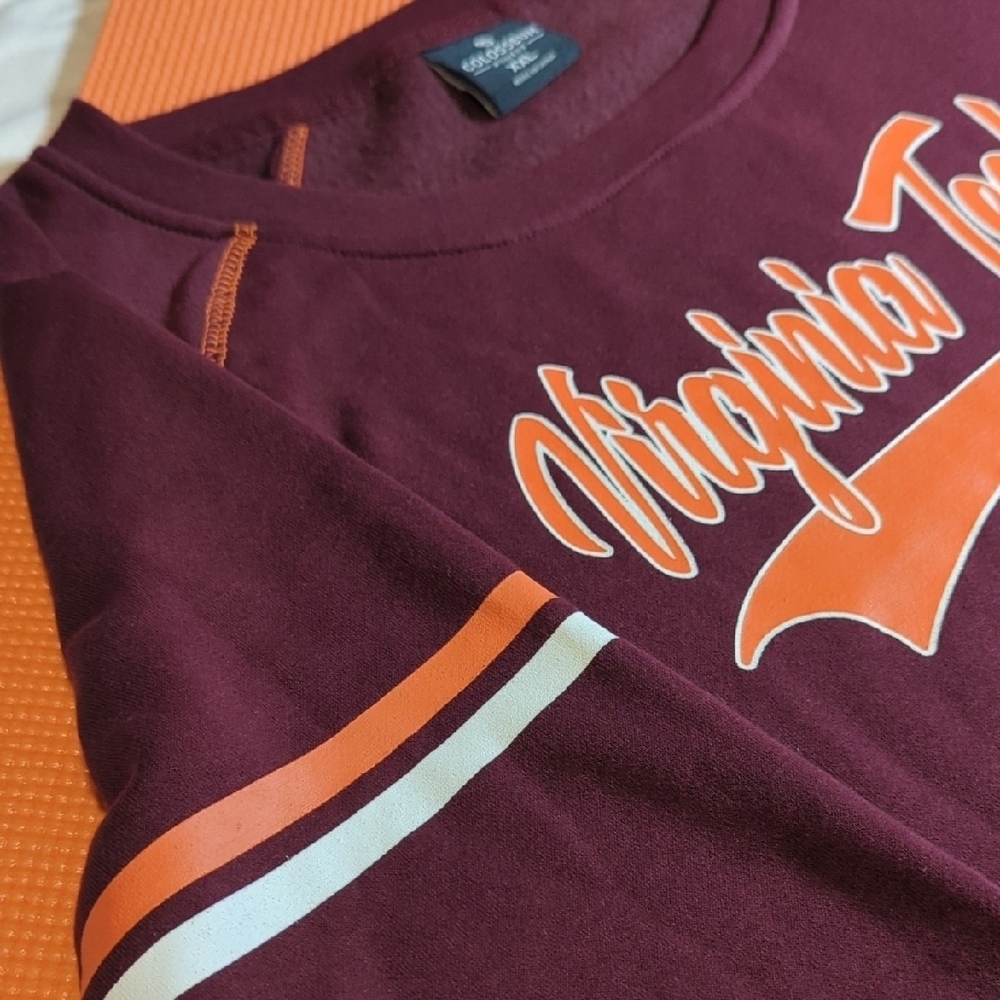 Colosseum Maroon and Orange Virginia Tech Sweatshirt - Picture 6 of 9